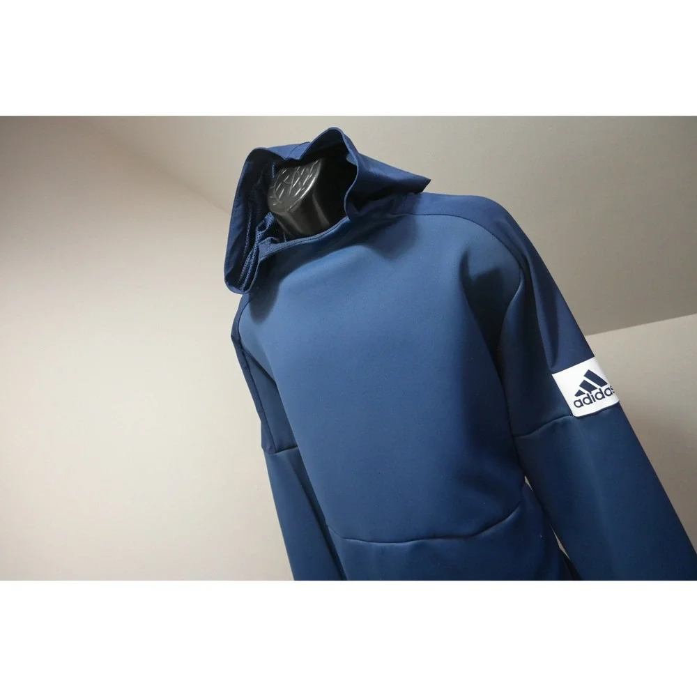 Adidas Hoodie Sweatshirt Performance Mens Large‎ Blue Pullover Athletic Fleece
